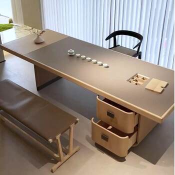 New Chinese-Style Solid Wood Tea Table and Chair Set, Modern Minimalist Tea Table, Office and Home Tea Brewing Table, Zen-Style Tea Room Tea Table