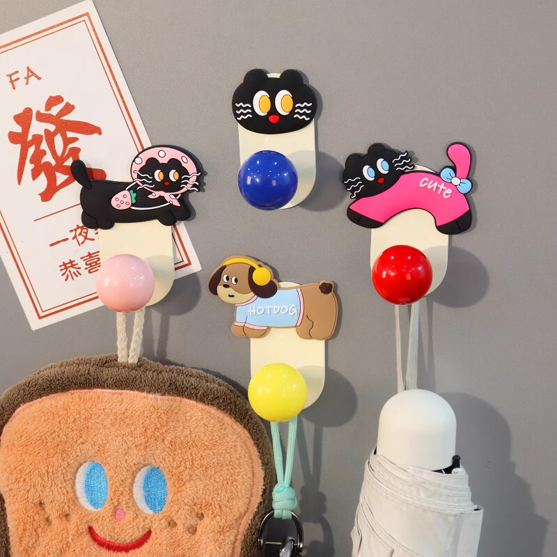 No-Drill Magnetic Hook for the Door, Magnetic Clothes Hanger, Cute Cartoon Cat and Dog Fridge Magnet Hook No-Drill Magnetic Hook for the Door, Magnetic Clothes Hanger, Cute Cartoon Cat and Dog Fridge Magnet Hook