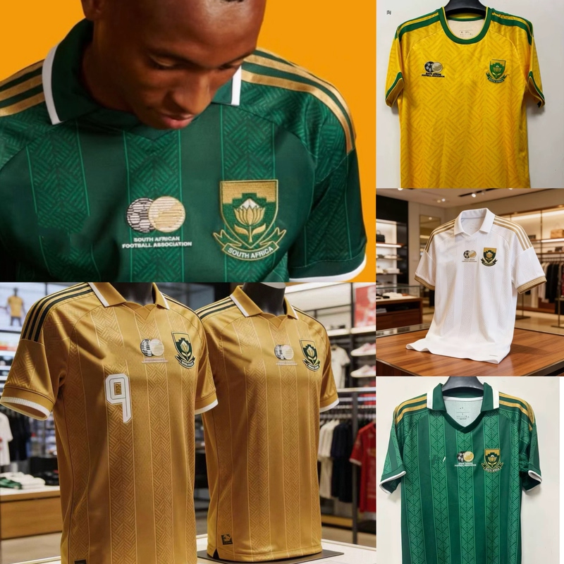 2627 New South African National Team Fan Edition Home and Away Jerseys Short-Sleeved Football Uniforms Game Training Team Uniforms Jerseys 2627 New South African National Team Fan Edition Home and Away Jerseys Short-Sleeved Football Uniforms Game Training Team Uniforms Jerseys