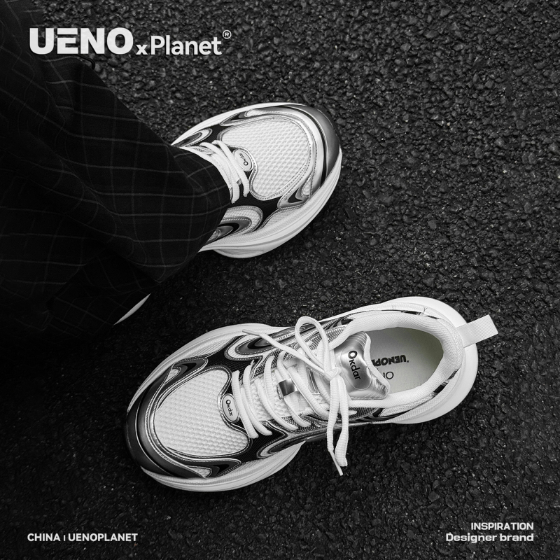 Mesh Breathable Retro Dad Shoes for Men 2026 New Thick-Soled Height-Increasing Flying Saucer Shoes Trendy Versatile Casual Shoes for Women