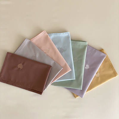 Simple solid color all-cotton washed cotton pillowcase, pure cotton children's pillowcase, single pillow core cover, 48x74 bedding