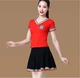 Yang Liping Chunying Square Dance Trang phục nữ mùa xuân hè ngắn tay áo đỏ quần trắng Cotton nhảy tập thể dục - Khiêu vũ / Thể dục nhịp điệu / Thể dục dụng cụ