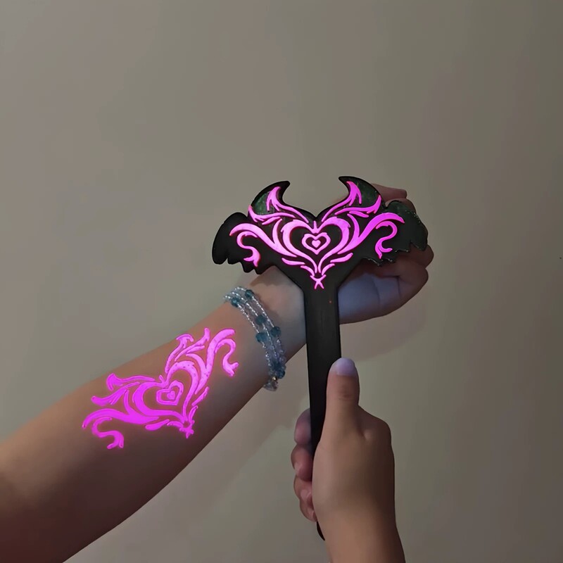 Succubus Tattoo Stickers, Slap-On 3D Little Devil Glow-In-The-Dark Tattoo Stamps, Props for Enhancing the Atmosphere of Chinese Valentine's Day Couples