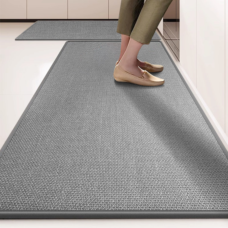 Kitchen non-slip and oil-proof floor mat j2024 new wipeable and washable stain-resistant absorbent mat carpet woven pattern household feet
