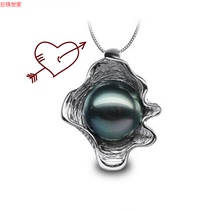Natural fresh water pearl pendant necklace 925 silver round pearl necklace fashion send mother girlfriend