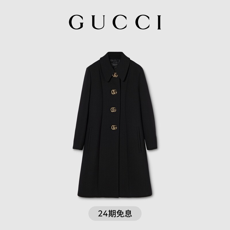 [New Style] Gucci Wool Coat with Double g Buttons