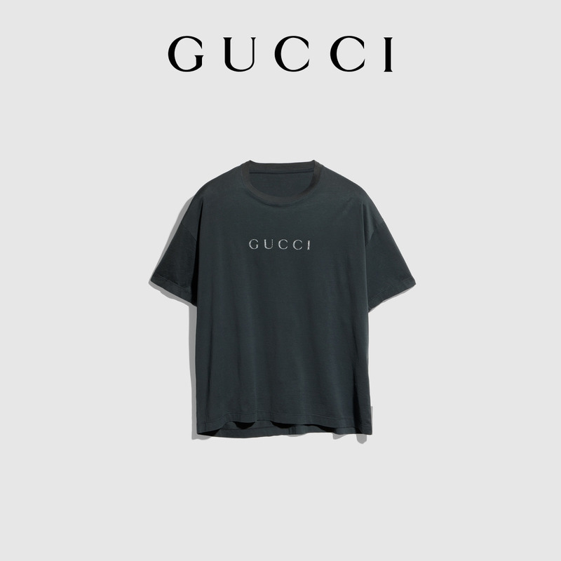 [New Style] Gucci Gucci Printed Cotton T-Shirt