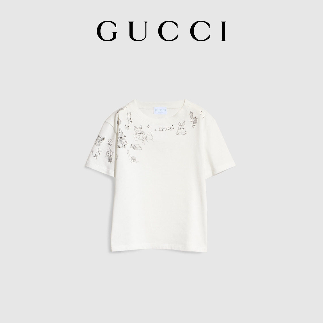 [สไตล์ใหม่] เสื้อยืดผ้าฝ้ายพิมพ์ลายของ Gucci สำหรับเด็ก
