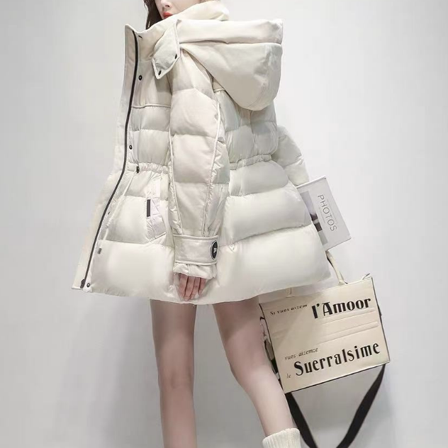 New Winter Mid-Length White Duck down Jacket (85872) White【1098】