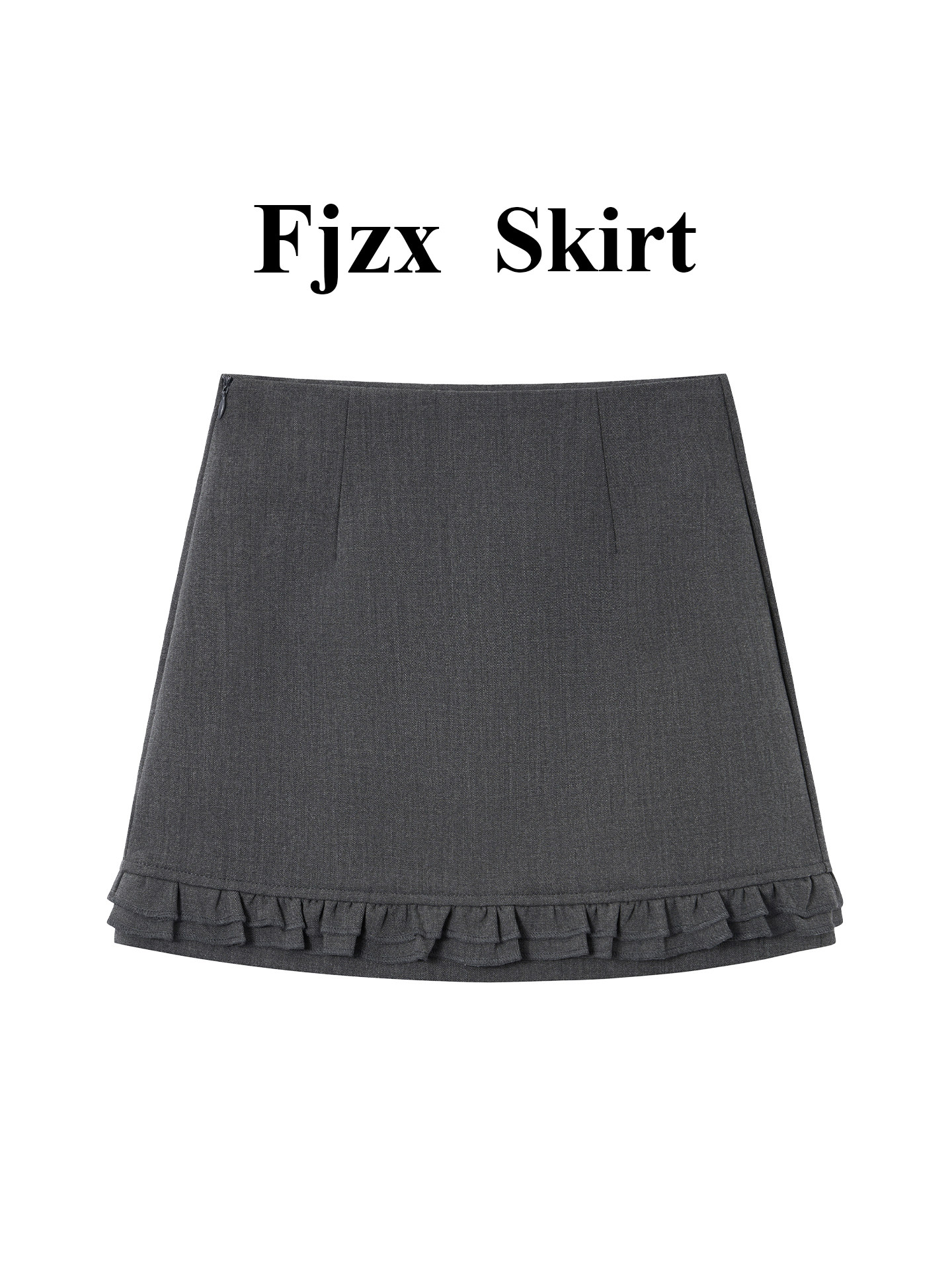 Gray Suit Skirt for Women 2026 New Spring and Autumn Half Skirt with a Preppy Style, Ruffled A-Line Bodycon Short Skirt