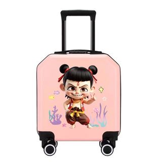 Nezha children's box universal wheel password lock boarding case 18-inch trolley suitcase