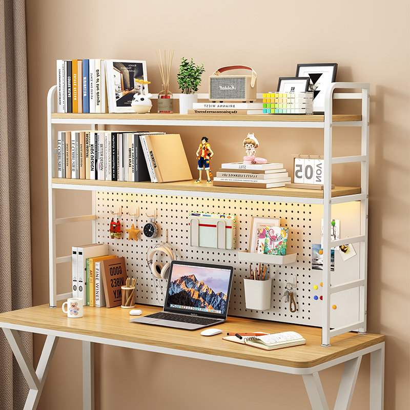 Desktop storage rack hole board bookshelf desk multi-layer F storage rack dormitory student desk iron finishing