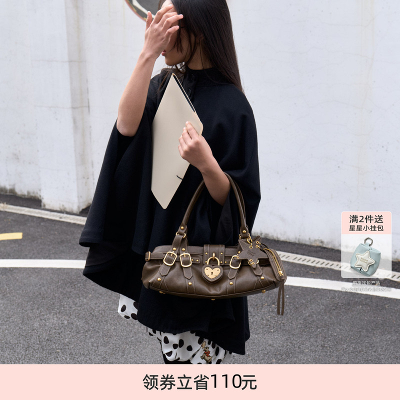 Ecoday Large Horizontal Heart-Lock Bag Shoulder Bag Handbag Large Capacity Commuter Baguette Bag for Women Large Capacity Travel Bag Ecoday Large Horizontal Heart-Lock Bag Shoulder Bag Handbag Large Capacity Commuter Baguette Bag for Women Large Capacity Travel Bag