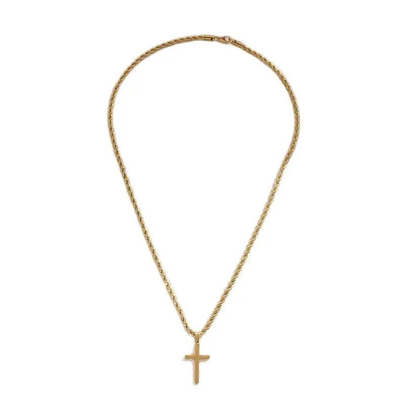 Серебряное ожерелье new cross pendant necklace for men women minimalist gold col