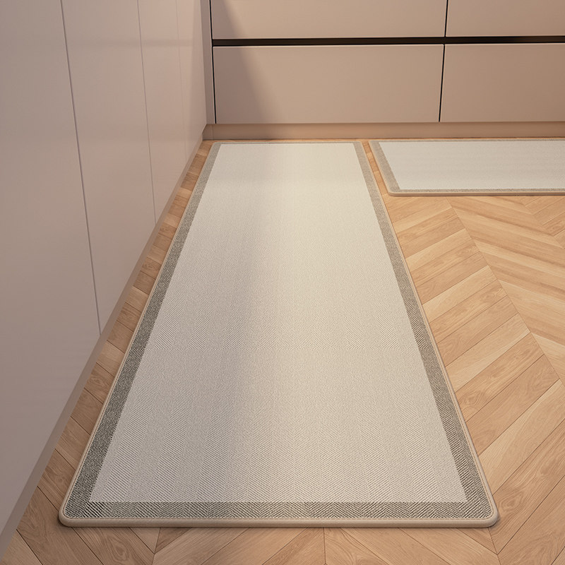Wabi style kitchen floor mats, non-slip, anti-t oil, wipeable, wash-free carpets, diatom mud absorbent mats, waterproof feet