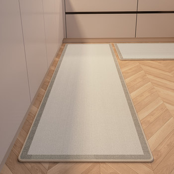Wabi style kitchen floor mats, non-slip, anti-t oil, wipeable, wash-free carpets, diatom mud absorbent mats, waterproof feet