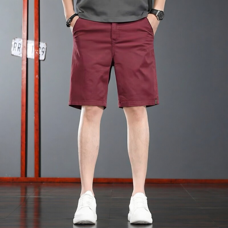 High-End Burgundy Shorts for Men 2026 New Casual Knee-Length Shorts Summer Outerwear Trendy Versatile Slim-Fit Mid-Length Pants High-End Burgundy Shorts for Men 2026 New Casual Knee-Length Shorts Summer Outerwear Trendy Versatile Slim-Fit Mid-Length Pants