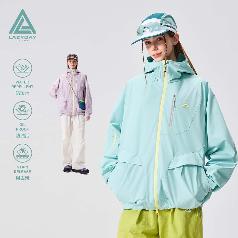 Lazy Day Outdoor Three-Proof Water-Repellent Mountaineering Jacket for Women 2026 New Hiking Functional Workwear Jacket