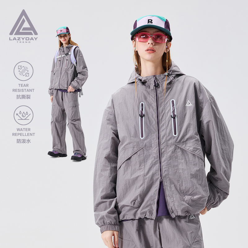 Lazy Day Outdoor Mountaineering Three-Proof Water-Repellent Jacket for Women, Autumn Reflective Hiking Workwear Wear-Resistant Jacket Lazy Day Outdoor Mountaineering Three-Proof Water-Repellent Jacket for Women, Autumn Reflective Hiking Workwear Wear-Resistant Jacket