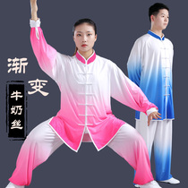 Gradient Color Milk Silk Tai Chi Fu Men And Women Martial Arts Costume Performance Wear competition Conserve Taijiquan Qiushi Gongfu Spring and Autumn