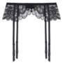 Pháp đen tinh tế ren openwork ren garter dây nịt móc tất đẹp cho nữ