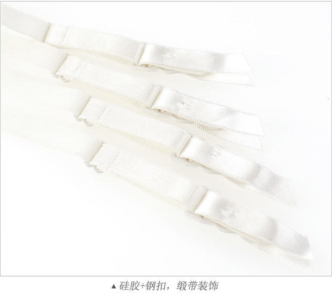 Châu Âu và Mỹ ngà gợi cảm sữa trắng trong suốt ren garter tóm tắt 2 mảnh đặt silicone thép khóa ruy băng phụ kiện thời trang 