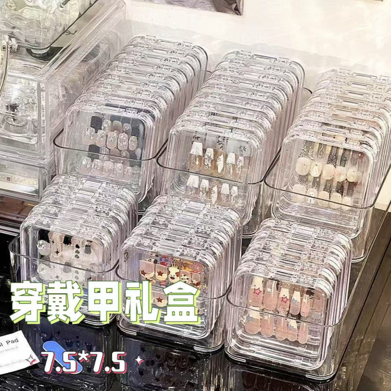 Transparent Wearable Nail Art Storage Box, High-Transparency Acrylic Badge and Jewelry Packaging Box Transparent Wearable Nail Art Storage Box, High-Transparency Acrylic Badge and Jewelry Packaging Box