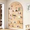 Solid wood hole board custom wall rack decorative partition rack storage rack wooden bookshelf wall partition