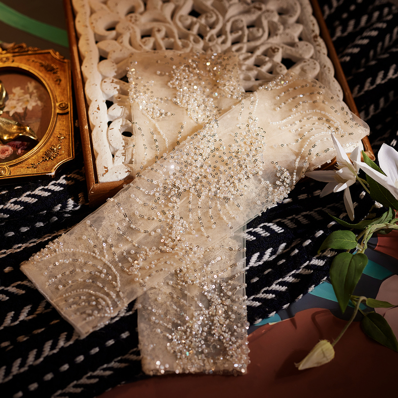 New Heavy Hand-Embroidered Lace Long Sleeves, Versatile Wedding Dress Hand Accessories, Vintage Forest-Style Jewelry