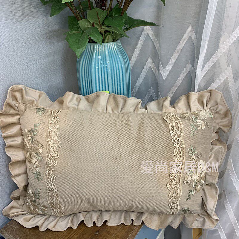 European sofa pillow cover fabric cushion office lumbar pillow bed bedroom Q pillow car lumbar pillow bay window waist