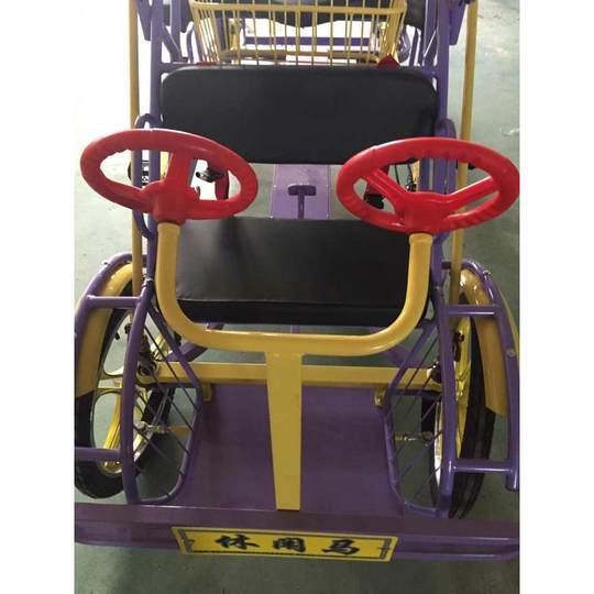 亲子四人电动自行车四轮车自行车双人自行车四轮马V电动观光车休