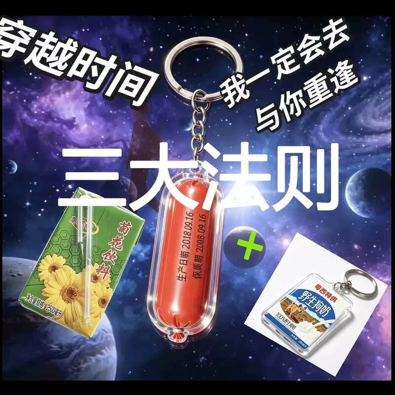 Space Chrysanthemum Drink, Western Guangdong Dog Milk, Sliced Ham, Acrylic Tiktok Trending Layered Pendant, Exquisite Hanging Ornament
