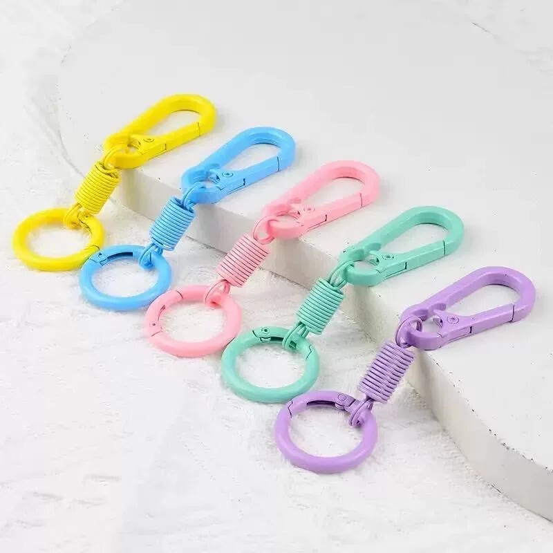 Multifunctional Spring Keychain Metal Carabiner Bag Pendant Car Keychain Multi-Color