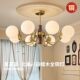 All-Copper Vintage-Style Living Room Chandelier, North American Imported White Ash Wood, Retro French High-End Lighting, American Light Luxury Lamp
