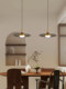 Light Luxury Creative Restaurant Lamp Walnut Wood All-Copper Personalized Bar Table Chandelier Mid-Century Style Zen Bedroom Hallway Lamp