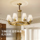 New American-Style Chandelier, All-Copper, Simple Modern Country Style for Living Room, Master Bedroom, Study, Vintage Villa, Dining Room Lighting Fixtures