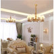 European-Style All-Copper Chandelier Living Room Lighting American Light Luxury Bedroom Study Dining Room 2025 New Model Elegant Jade Lighting Fixtures