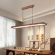 Medieval-Style North American Black Walnut Wood Ceiling Light for Living Room, Dining Room, and Bedroom, Led Full-Spectrum Eye-Protection Lampshade with Faux Silk