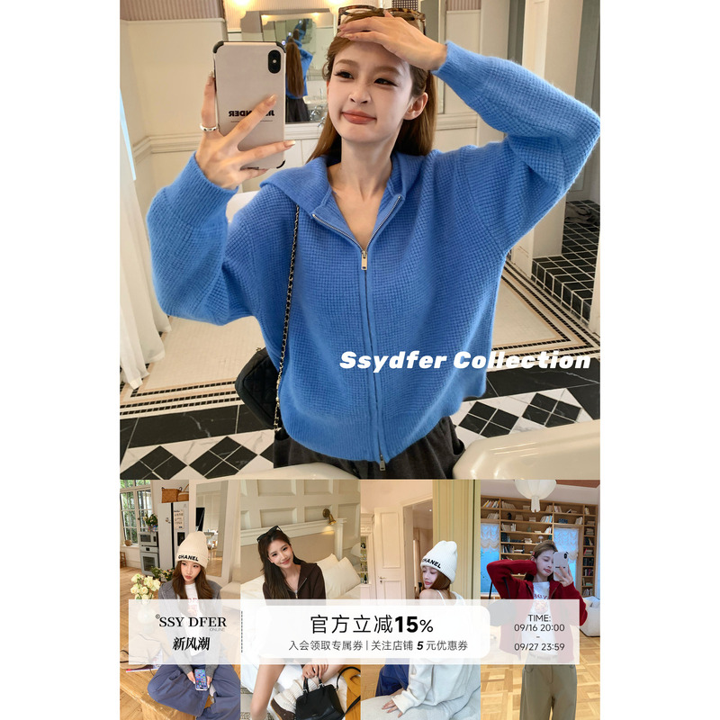 Ssydfer【Produced by Sister Yu, a Must-Have Quality Item: Five-Color Waffle Knit Sweater】New Style Sweater for Women, Fashionable and Slimming