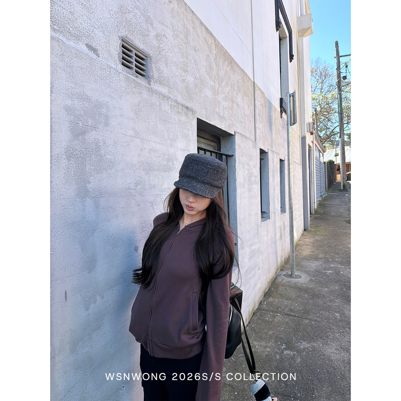 Wsnwong Knitted Wool Long-Sleeved Hooded Sweatshirt Jacket for Women, Very Stylish, Casual and Versatile Zipper Top for Spring and Autumn Wsnwong Knitted Wool Long-Sleeved Hooded Sweatshirt Jacket for Women, Very Stylish, Casual and Versatile Zipper Top for Spring and Autumn