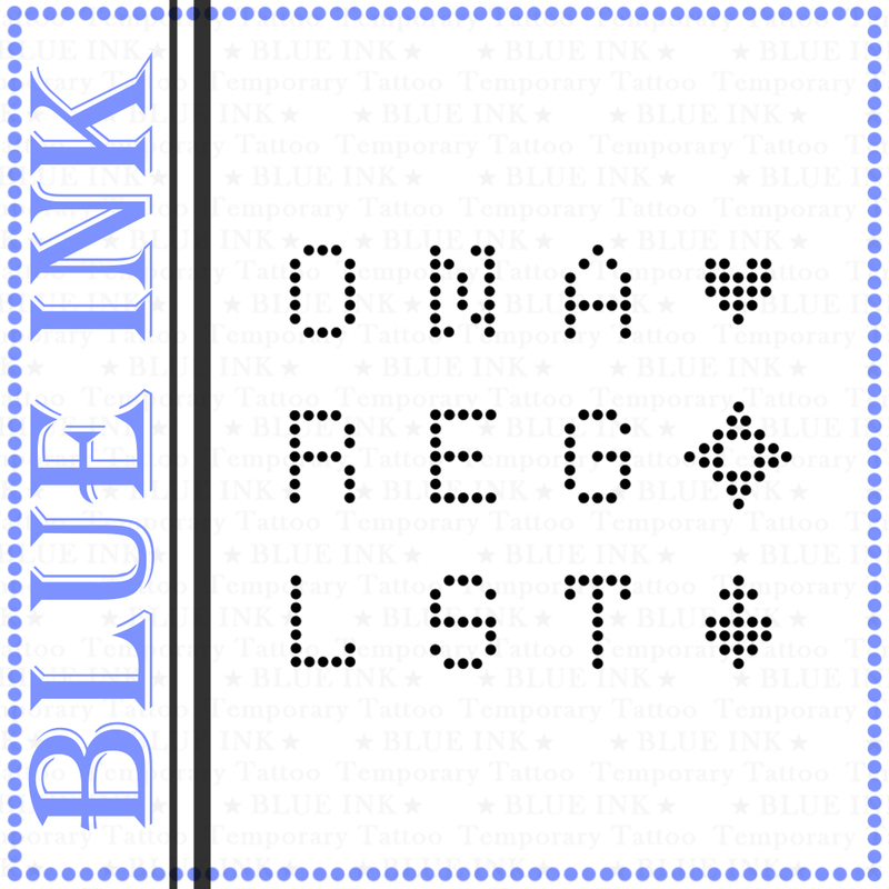 Blueink Good Night Stickers】301 Dot Letter Unique Creative Free Combination Waterless Herbal Tattoo Stickers