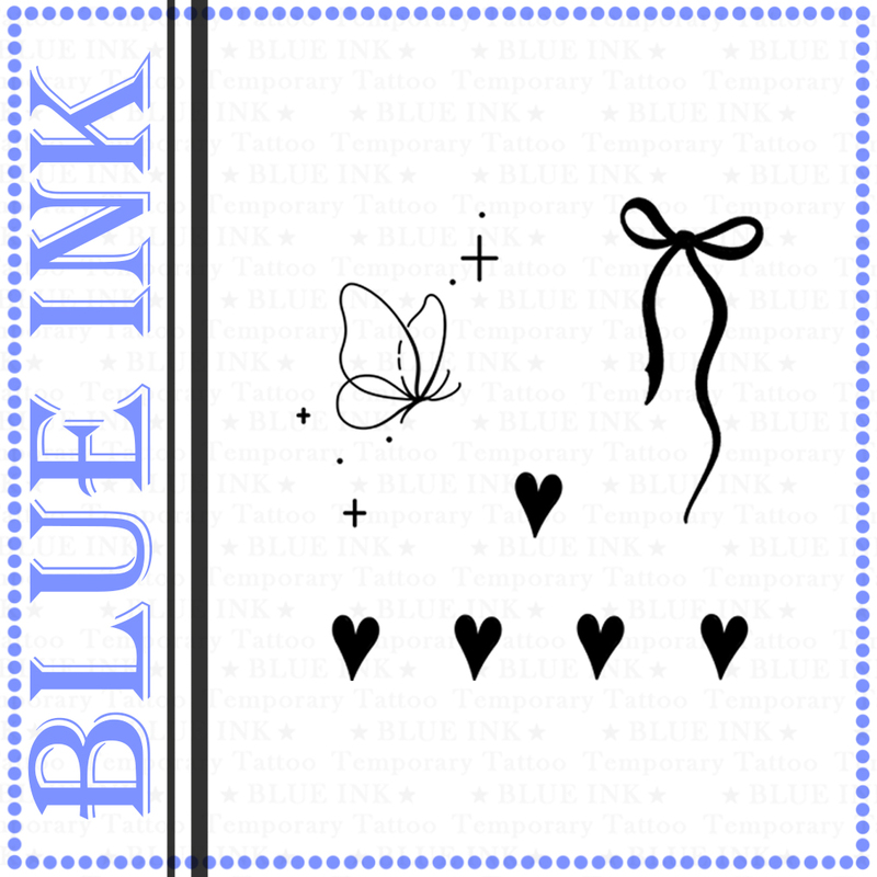 Blueink Good Night Stickers】210 Tiny Romantic Collection Line Bow Tattoo Stickers