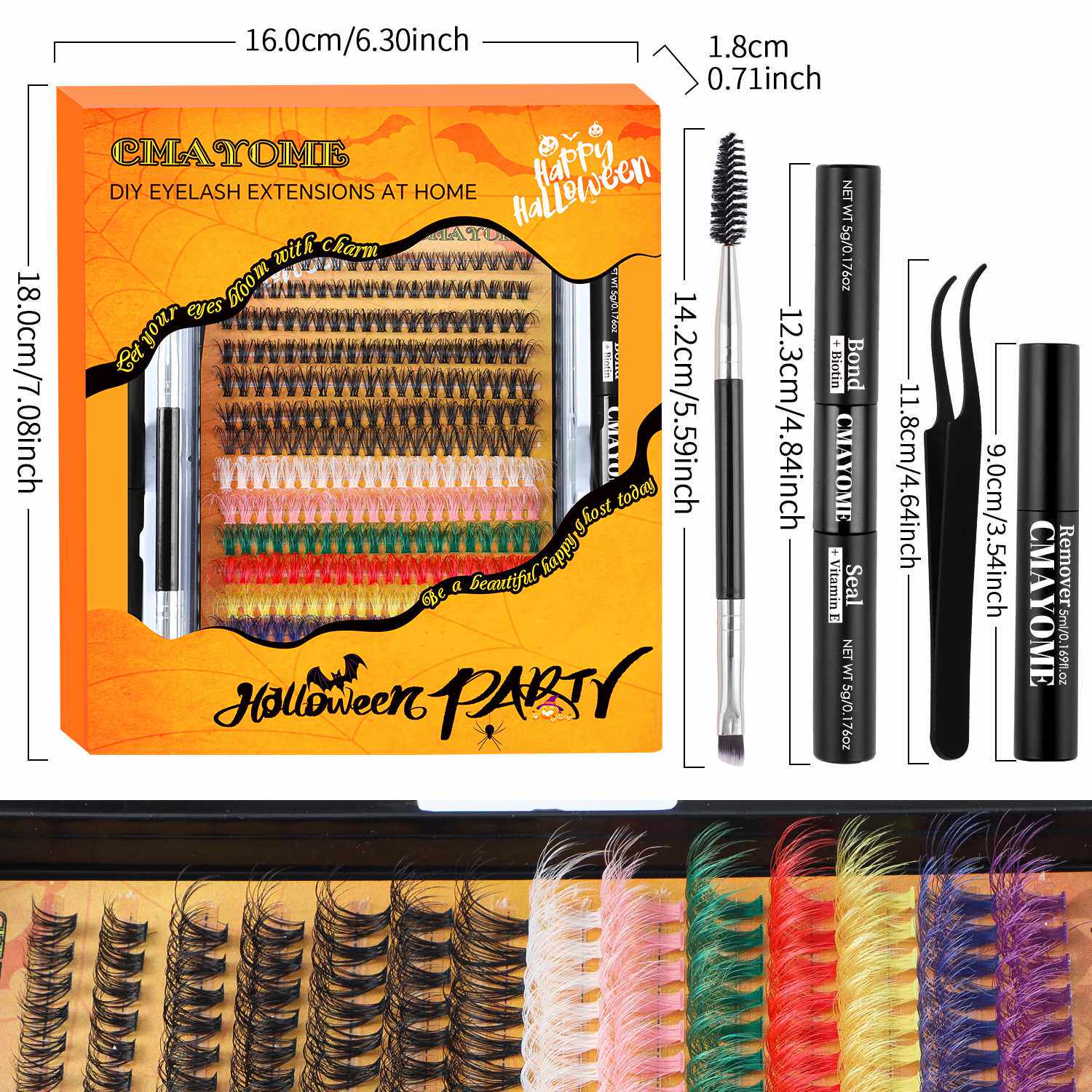 硬核实测！DIY假睫毛套装，万圣节妆感直接拉满！_假睫毛_淘宝美妆网