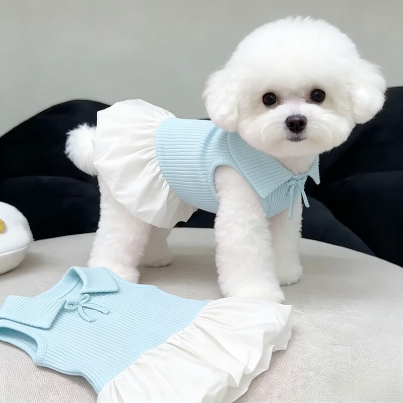 Pet Polo Shirt Cute Lapel Dress Spring and Summer New Super Cute Teddy Bichon Anti-Shedding Thin Vest Pet Polo Shirt Cute Lapel Dress Spring and Summer New Super Cute Teddy Bichon Anti-Shedding Thin Vest