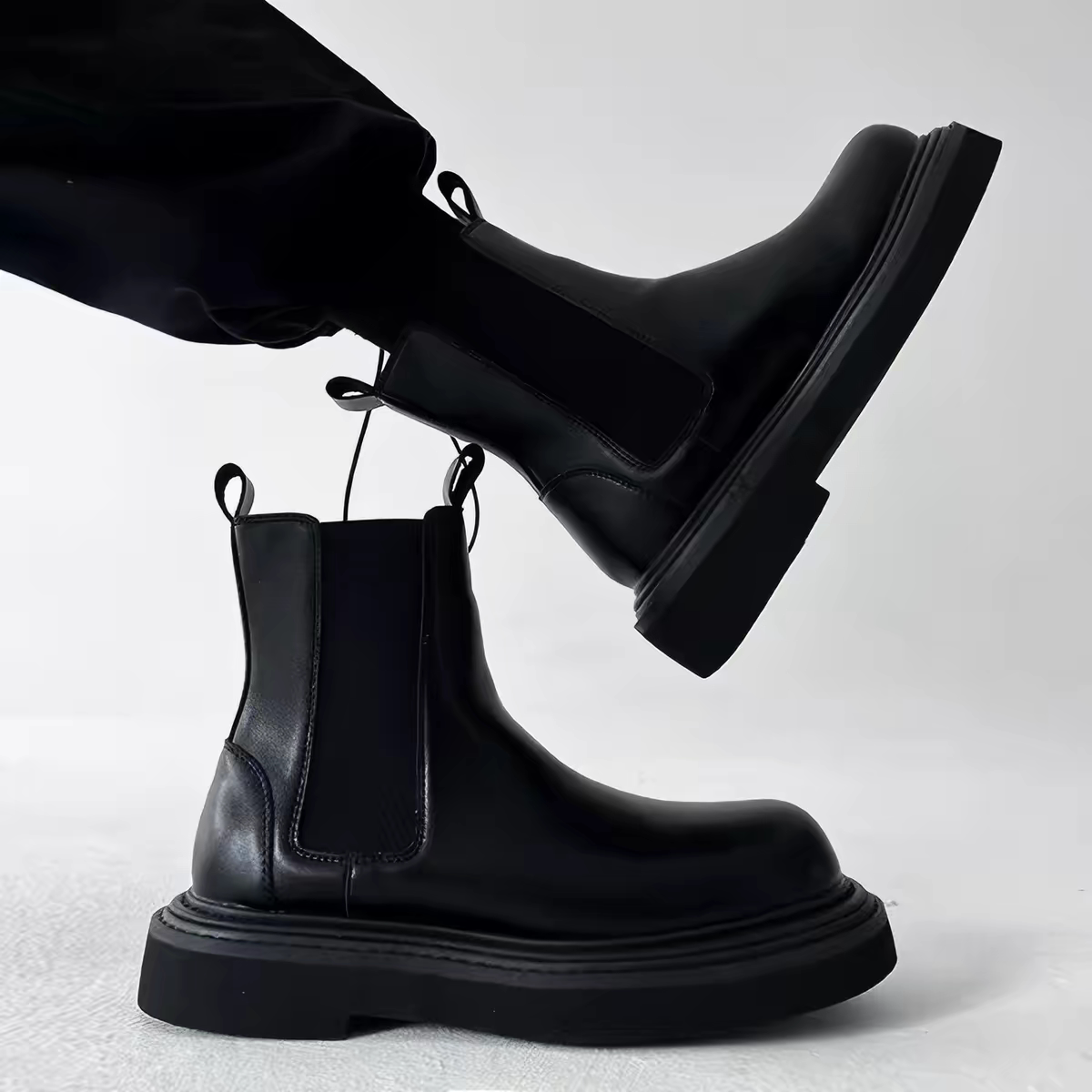 Men's Shoes 2026 New British Style Chelsea High-Top Shoes Martin Boots High-End Vintage Thick-Soled Leather Shoes Boots
