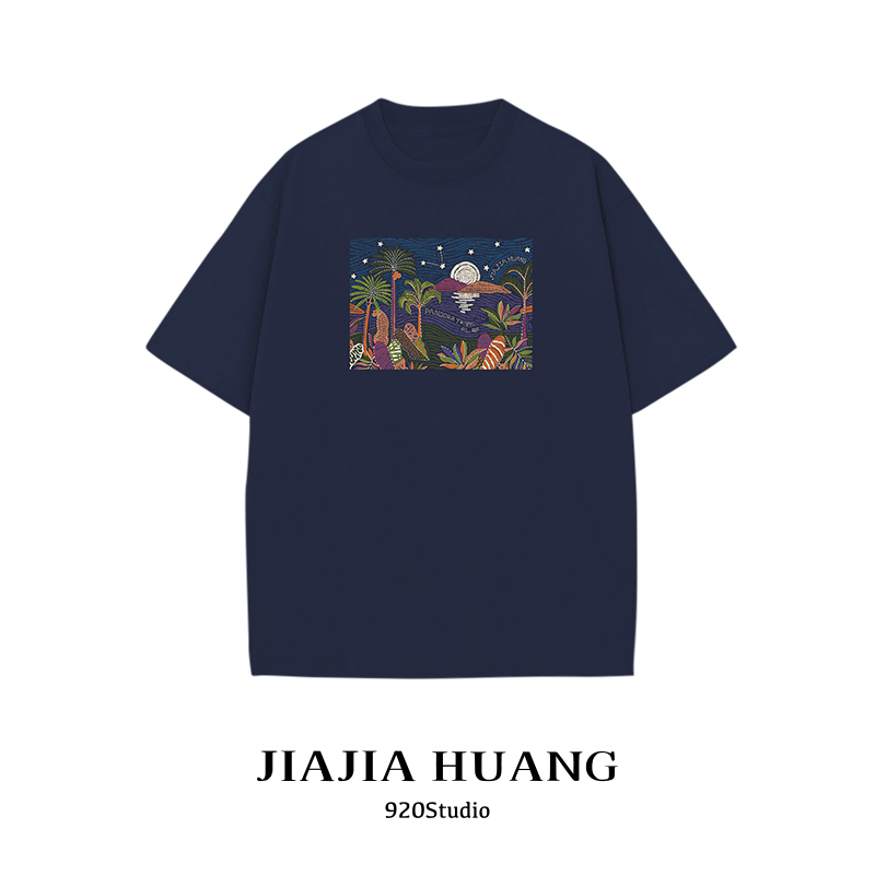 【New Product】2026 Summer New Product【Pandora】Huang Jiajia Design Combed Cotton Short-Sleeve T-Shirt