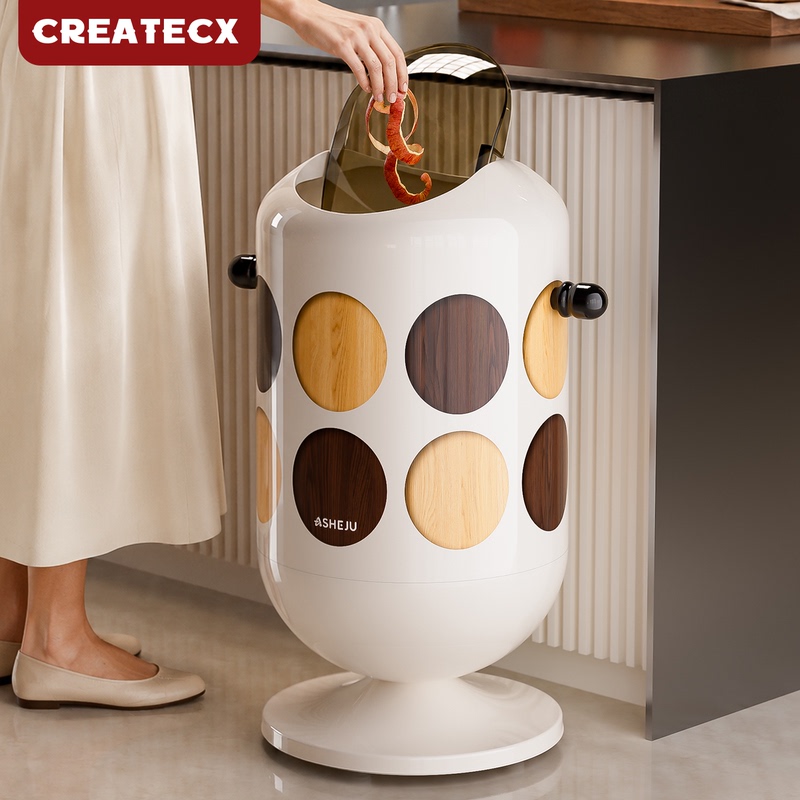 High Kitchen Trash Can with No Need to Bend Over, Double Bin, Household, Light Luxury, High-End, Automatic Adsorption, Wheeled, with Lid, Large Size High Kitchen Trash Can with No Need to Bend Over, Double Bin, Household, Light Luxury, High-End, Automatic Adsorption, Wheeled, with Lid, Large Size
