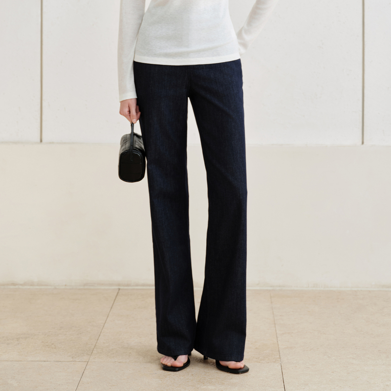 【Gentle Style】Xinfenzi Cotton High-Waisted Slimming Simple Long Pants Versatile Jeans 【Gentle Style】Xinfenzi Cotton High-Waisted Slimming Simple Long Pants Versatile Jeans