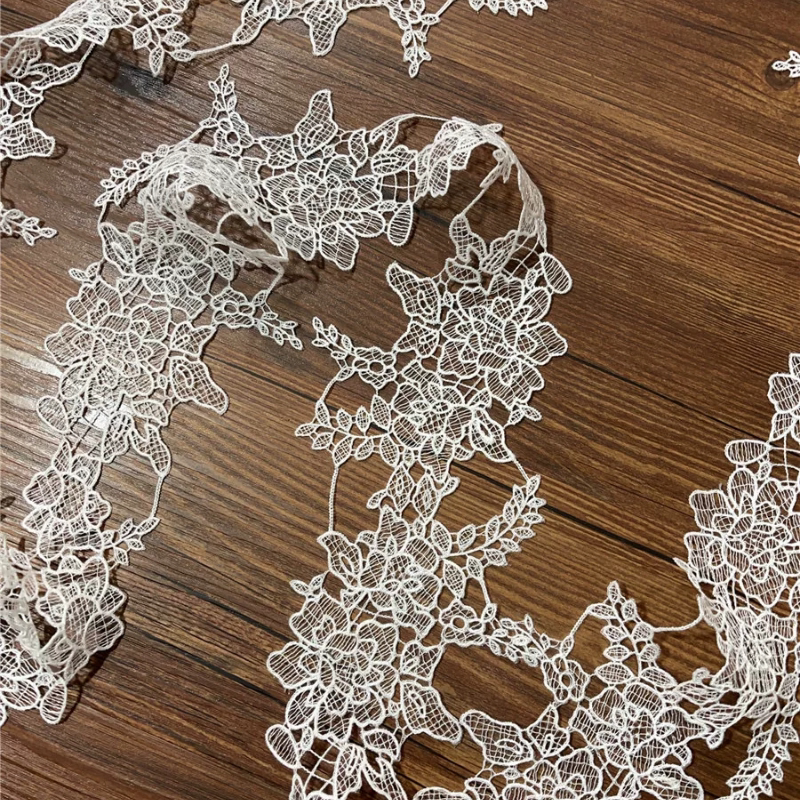 High-Quality Fish Silk Thread Cut Out Irregular Lace Handmade DIY Bridal Veil Wedding Dress Clothing Accessories Lace Trim