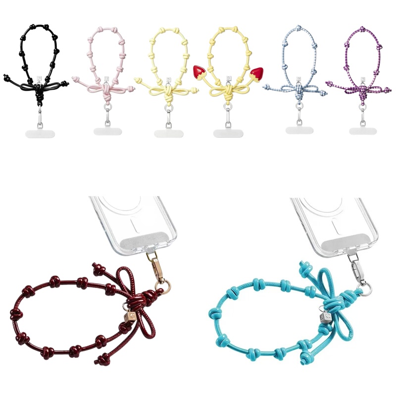 Pink, Yellow, Black, Red, and Blue Bow Wristband Phone Chain Accessory Keychain Bag Phone Chain Short Versatile Lanyard for Women Pink, Yellow, Black, Red, and Blue Bow Wristband Phone Chain Accessory Keychain Bag Phone Chain Short Versatile Lanyard for Women